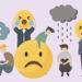 People with sad and angry emojis illustration