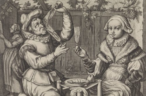 Couple Drinking in a Tavern Garden, Jacob Matham, 1619 - 1623